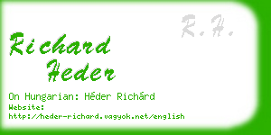 richard heder business card