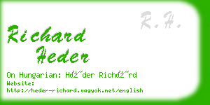 richard heder business card